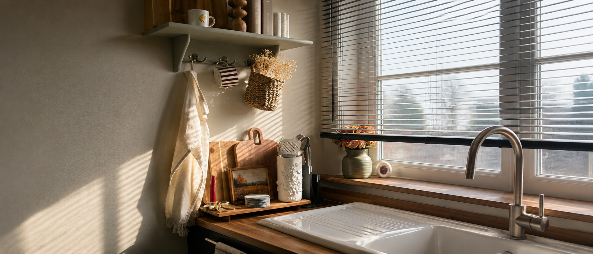 Kitchen essentials within easy reach
