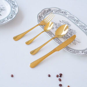 24-Piece Luxury Gold Cutlery Set |  304 Stainless Steel Flatware| Classic Design